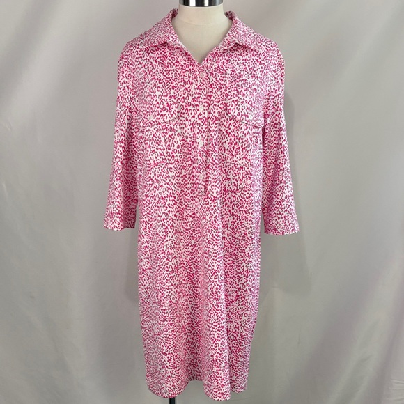 Persifor Pink Animal Print Shirt Dress - Picture 1 of 6